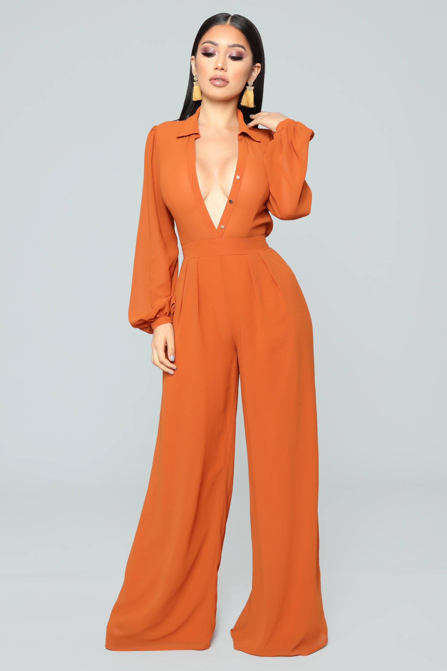 Like Me Better Jumpsuit - Cognac - HCWP