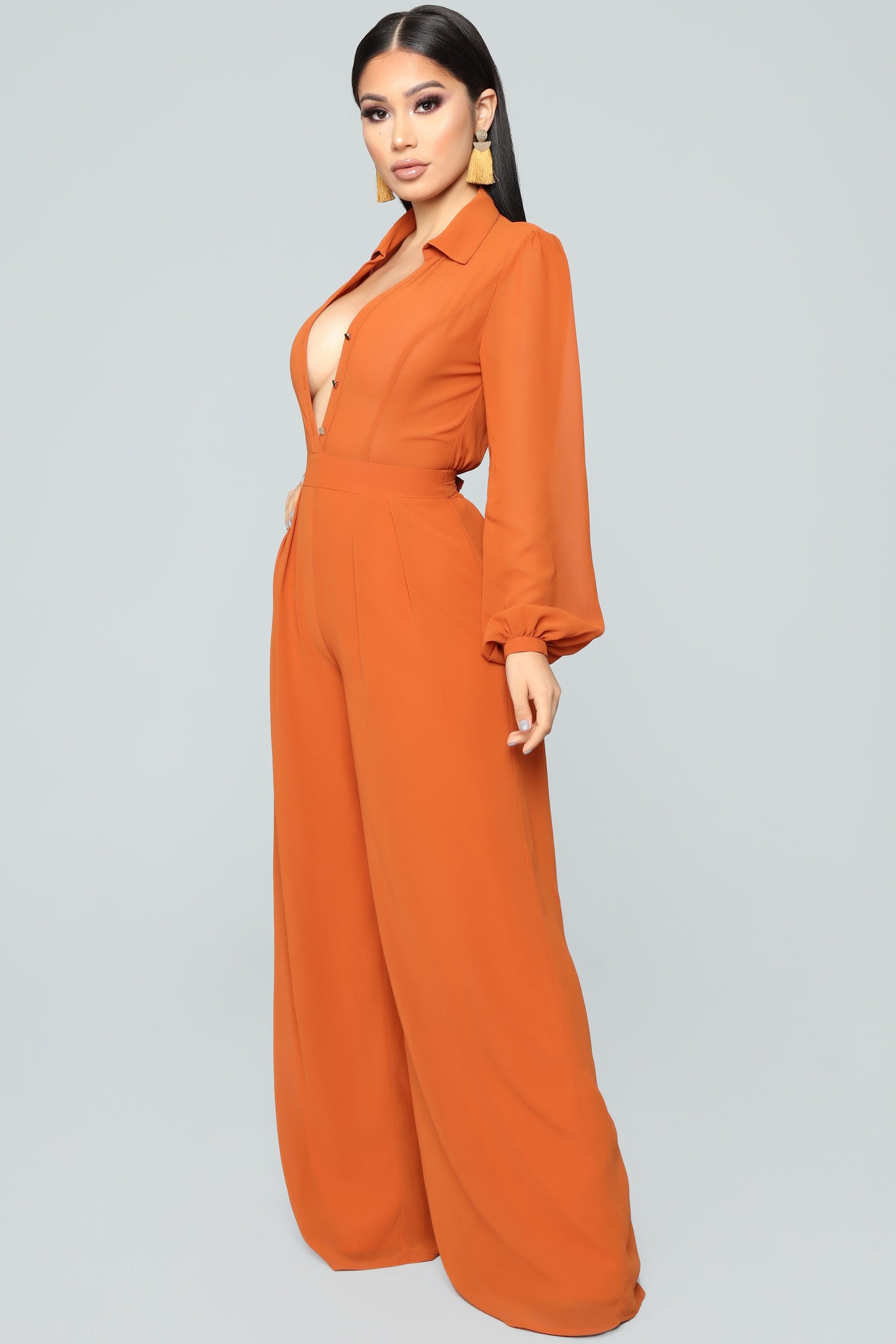 Like Me Better Jumpsuit - Cognac - HCWP