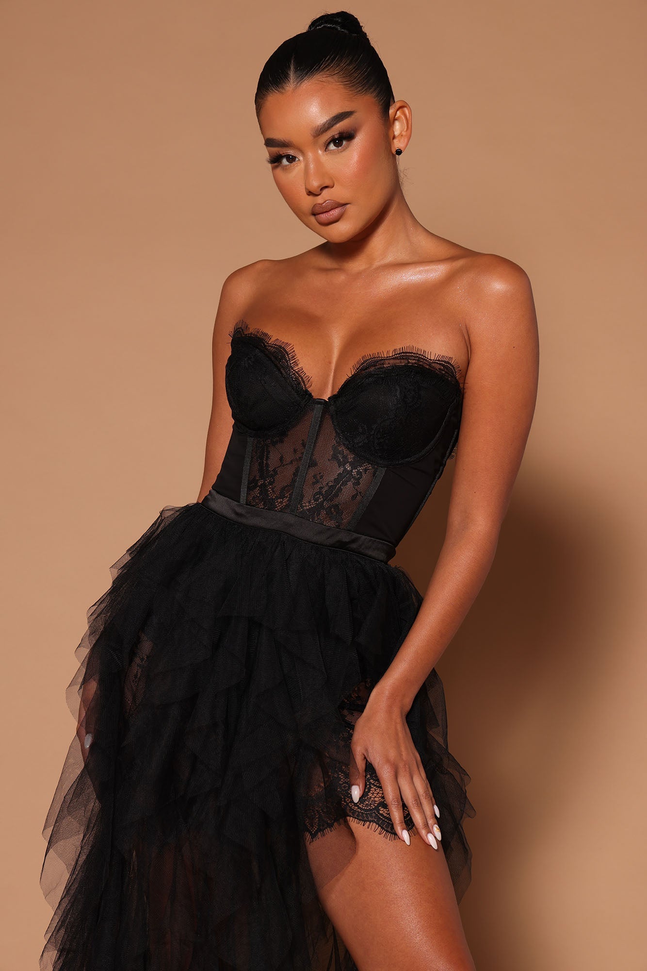 Anastasia Tulle Maxi Dress - Black - HCWP