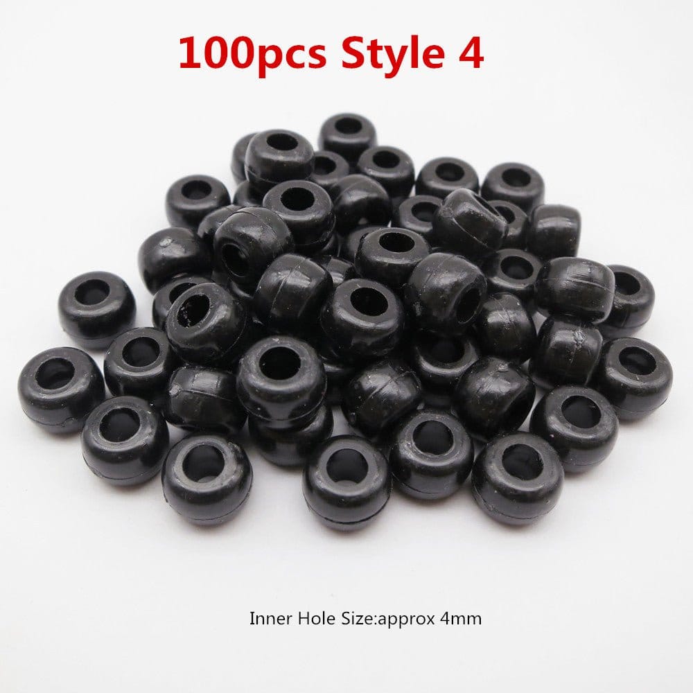 100Pcs Plastic Crochet Multicoloured Braids hair dread dreadlock beads rings tube for girls boys women hair Accessories