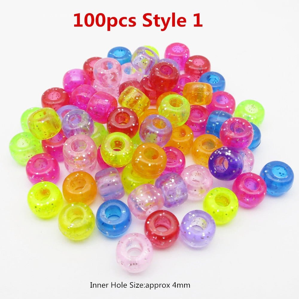 100Pcs Plastic Crochet Multicoloured Braids hair dread dreadlock beads rings tube for girls boys women hair Accessories