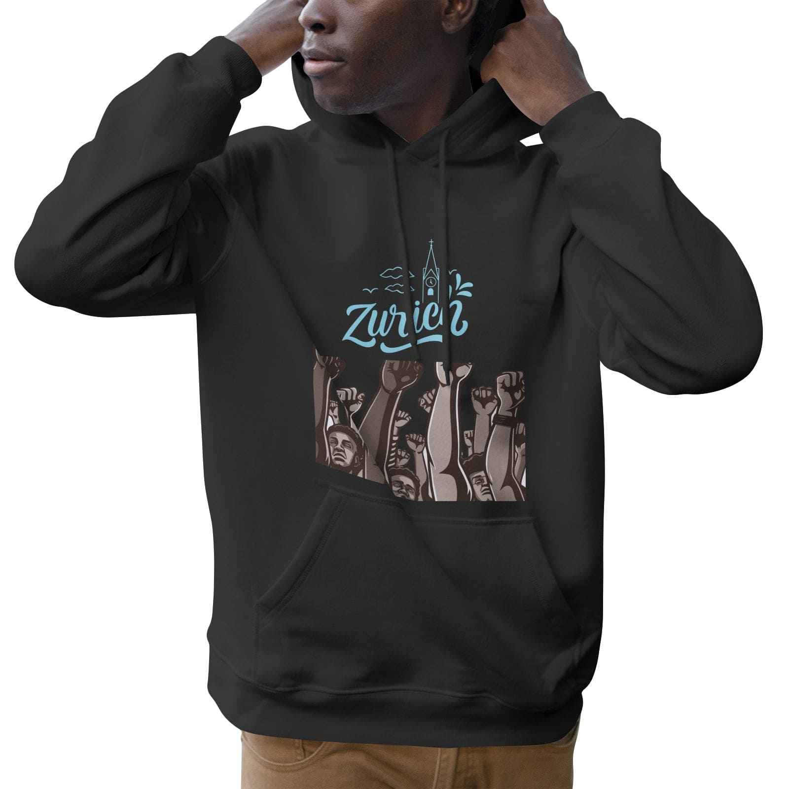 Zürich Stand up Men's Soft Cotton Hoodies - HCWP