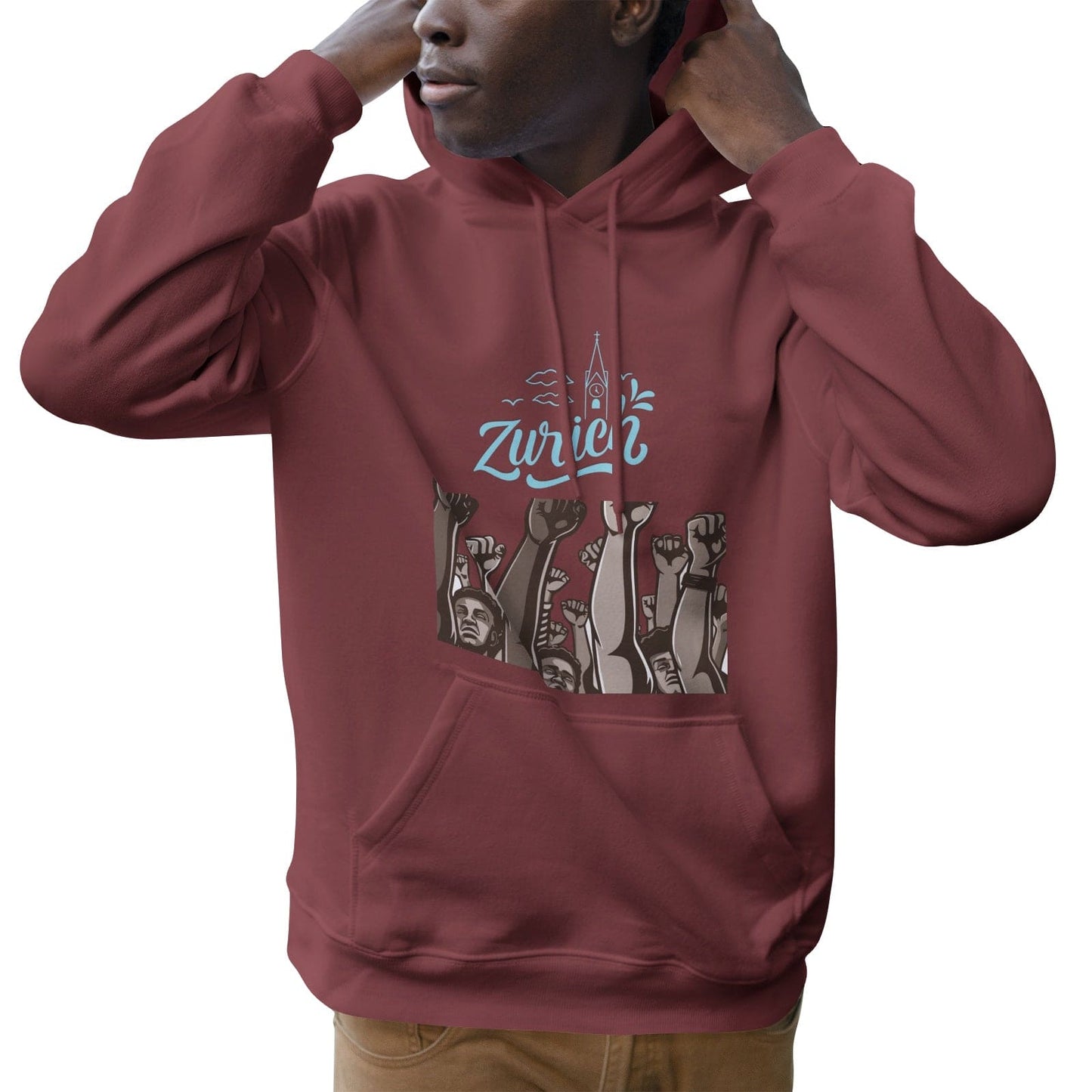 Zürich Stand up Men's Soft Cotton Hoodies - HCWP