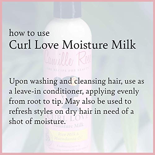 Camille Rose Curl Love Moisture Milk Leave-In Conditioner, with Rice Milk and Macadamia Oil to Soften, Smooth and Detangle Curly Hair, 8 fl oz - HCWP