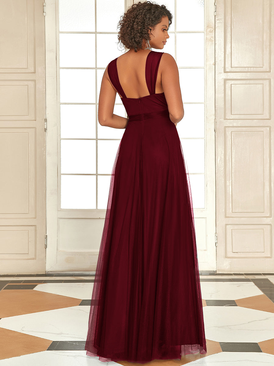 Adorable A Line Sleeveless Wholesale Tulle Bridesmaid Dresses With Belt - HCWP