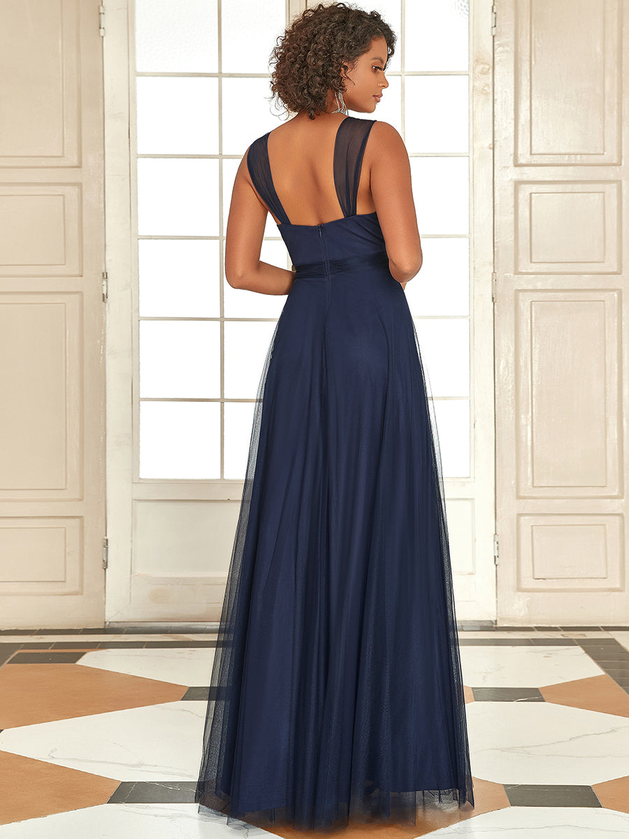 Adorable A Line Sleeveless Wholesale Tulle Bridesmaid Dresses With Belt - HCWP
