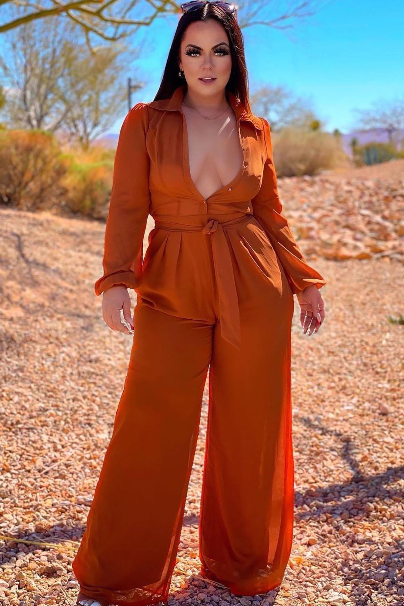 Like Me Better Jumpsuit - Cognac - HCWP