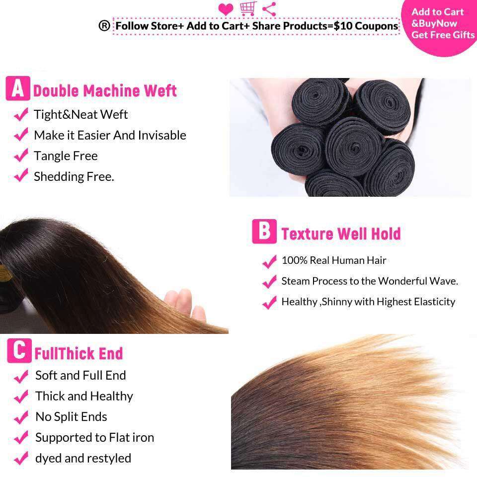 Ombre Honey Blonde Brazilian Hair Bundles Deal