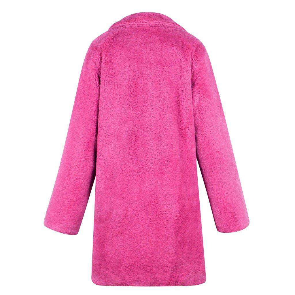 Pink Long Teddy Bear Jacket