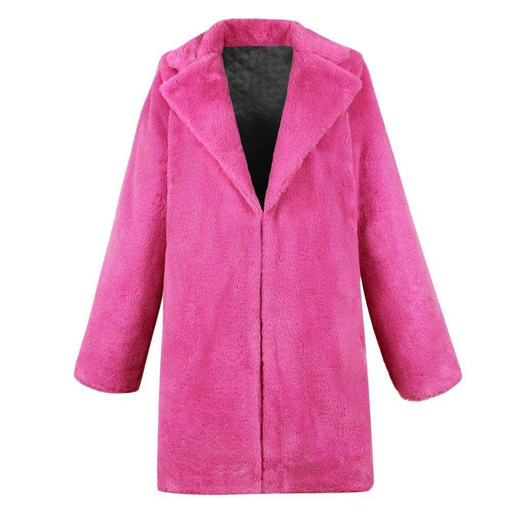 Pink Long Teddy Bear Jacket