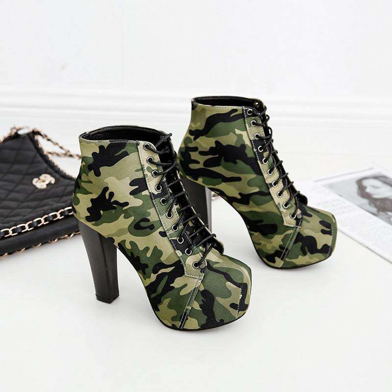 Winter Ankle Boots Camouflage