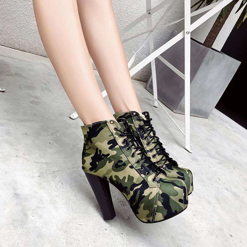 Winter Ankle Boots Camouflage