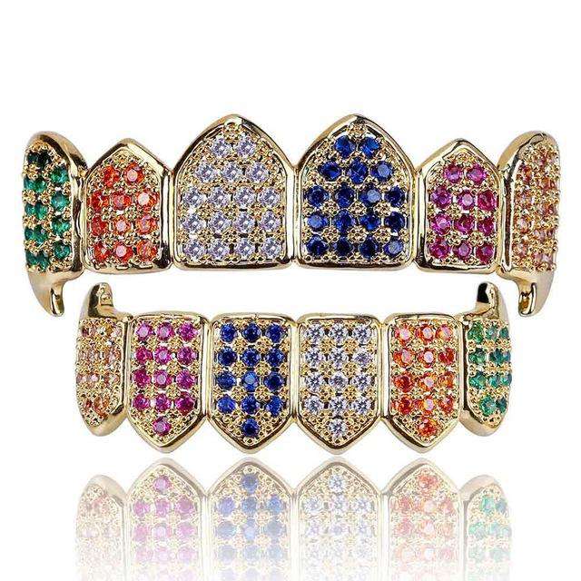 Color&Silver Rainbow Vampire Grills