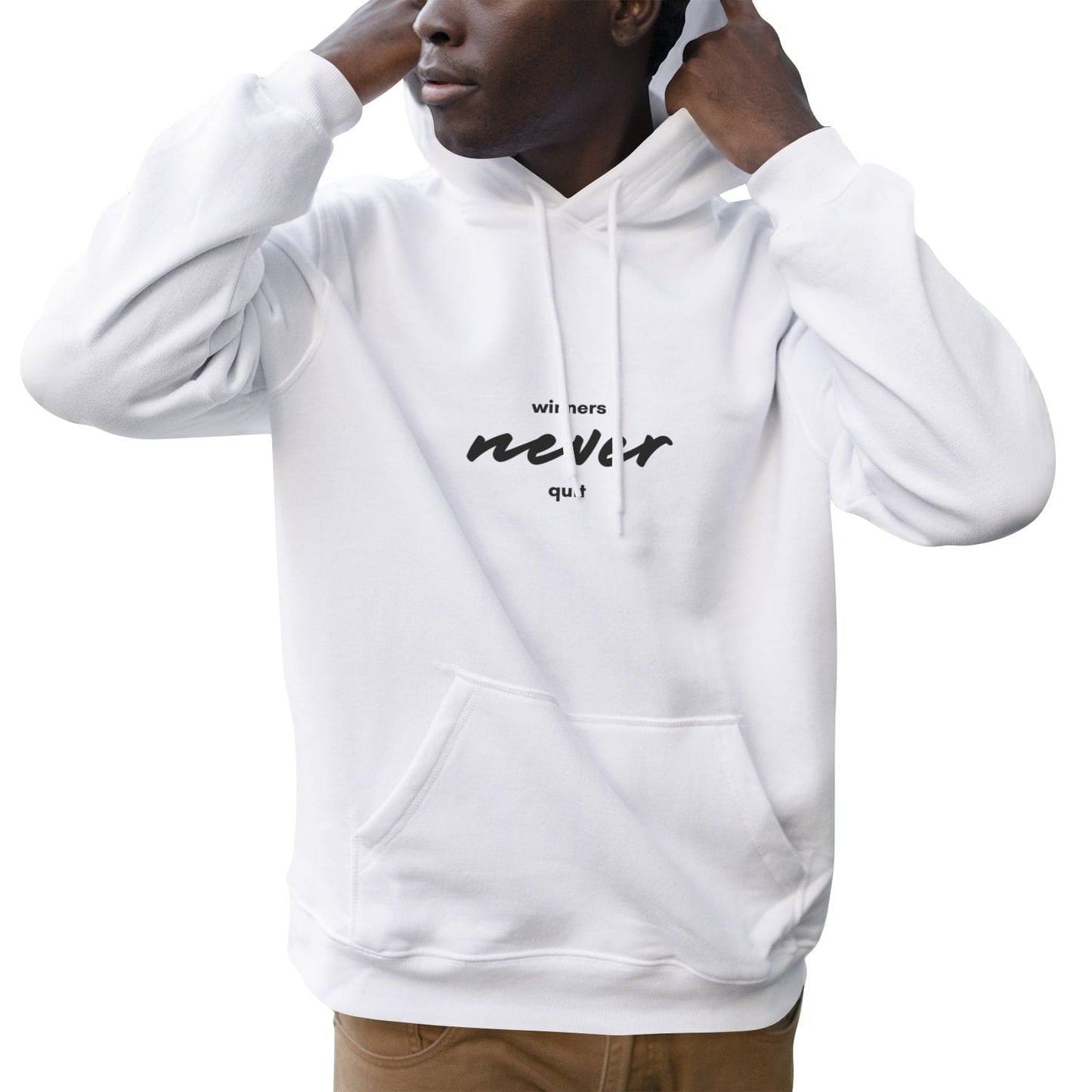 Winners never quit Men's Soft Cotton Hoodies - HCWP