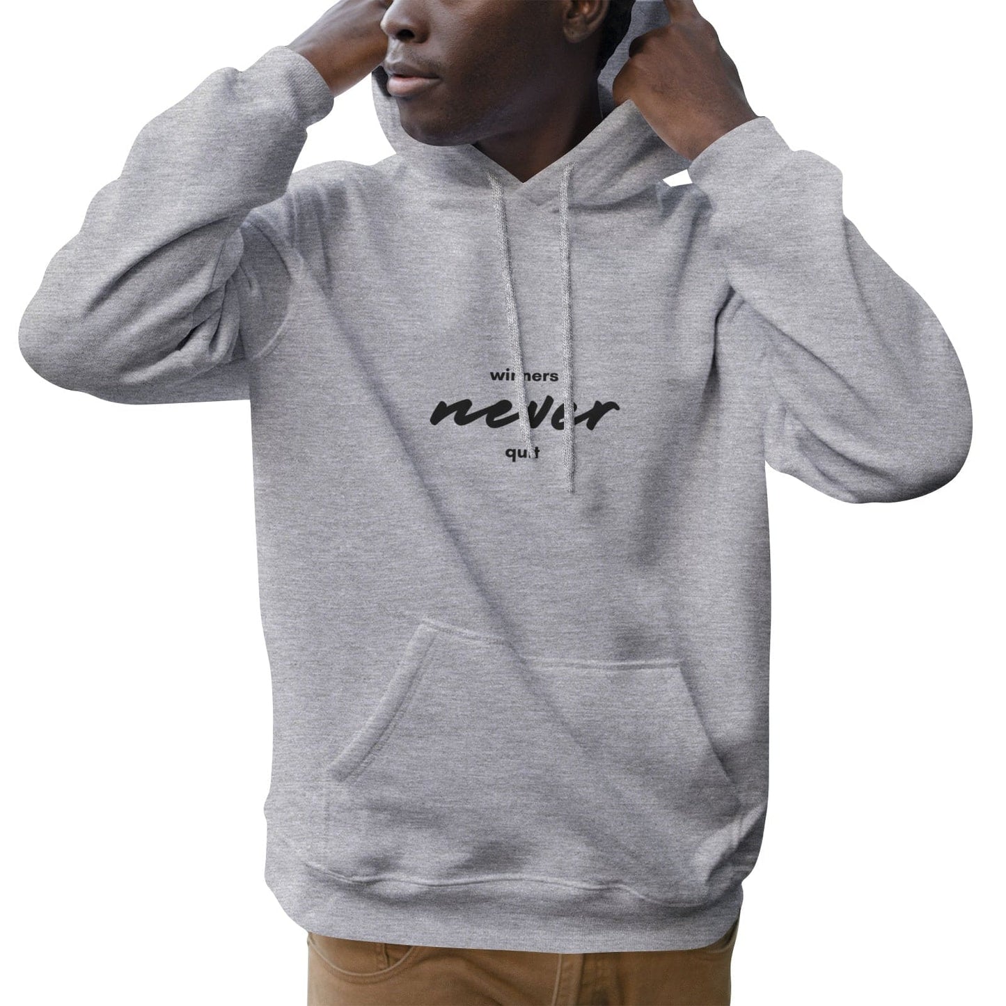 Winners never quit Men's Soft Cotton Hoodies - HCWP