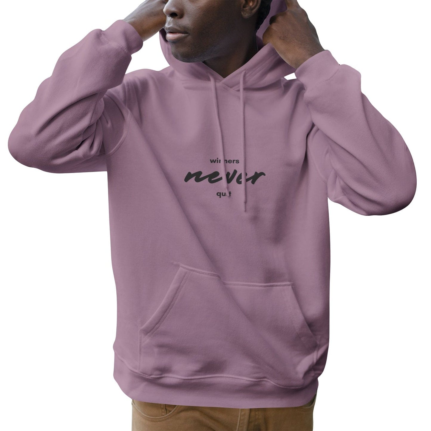 Winners never quit Men's Soft Cotton Hoodies - HCWP