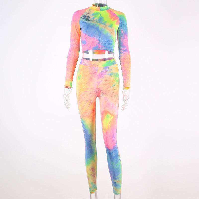 tie dye long sleeve - leggings 2 two pieces