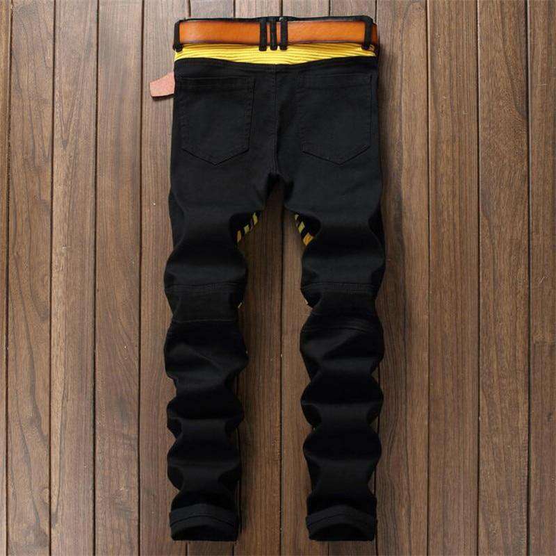 Jeans Slim Trousers,patchwork
