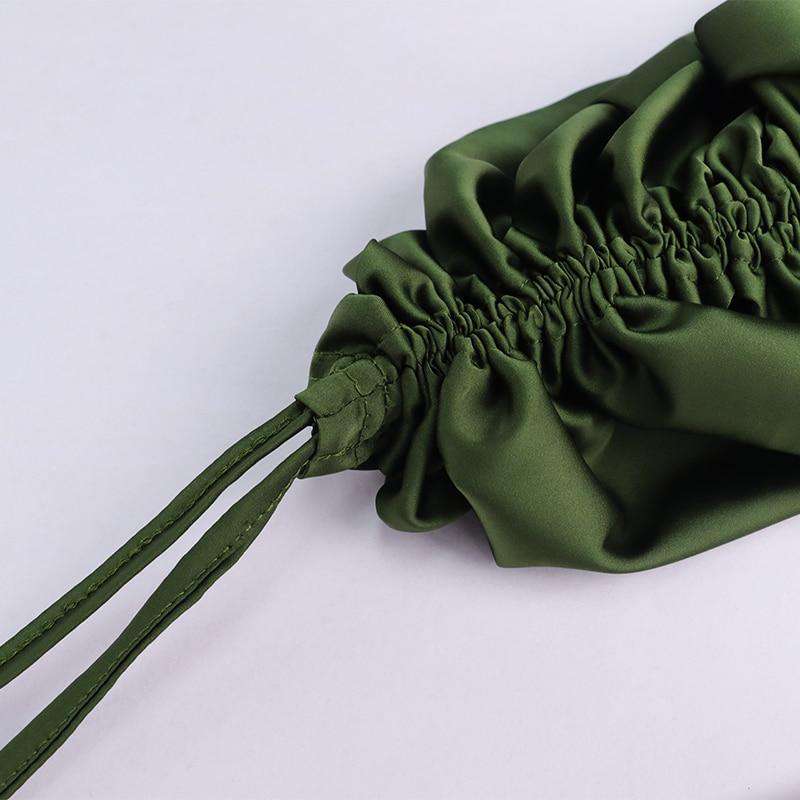 Satin Summer Dress Drawstring