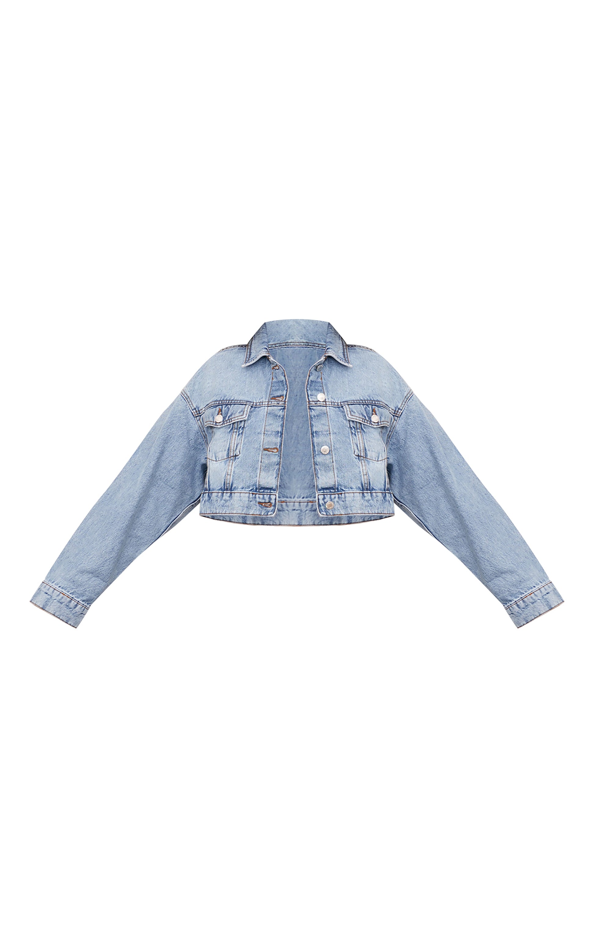 Mid Blue Wash Classic Cropped Denim Jacket