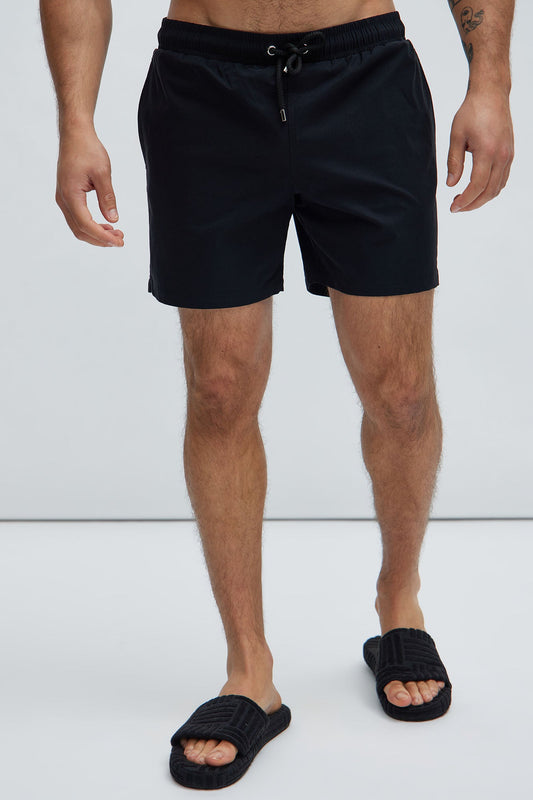 Montez Stretch Swim Trunk Mid - Black - HCWP 