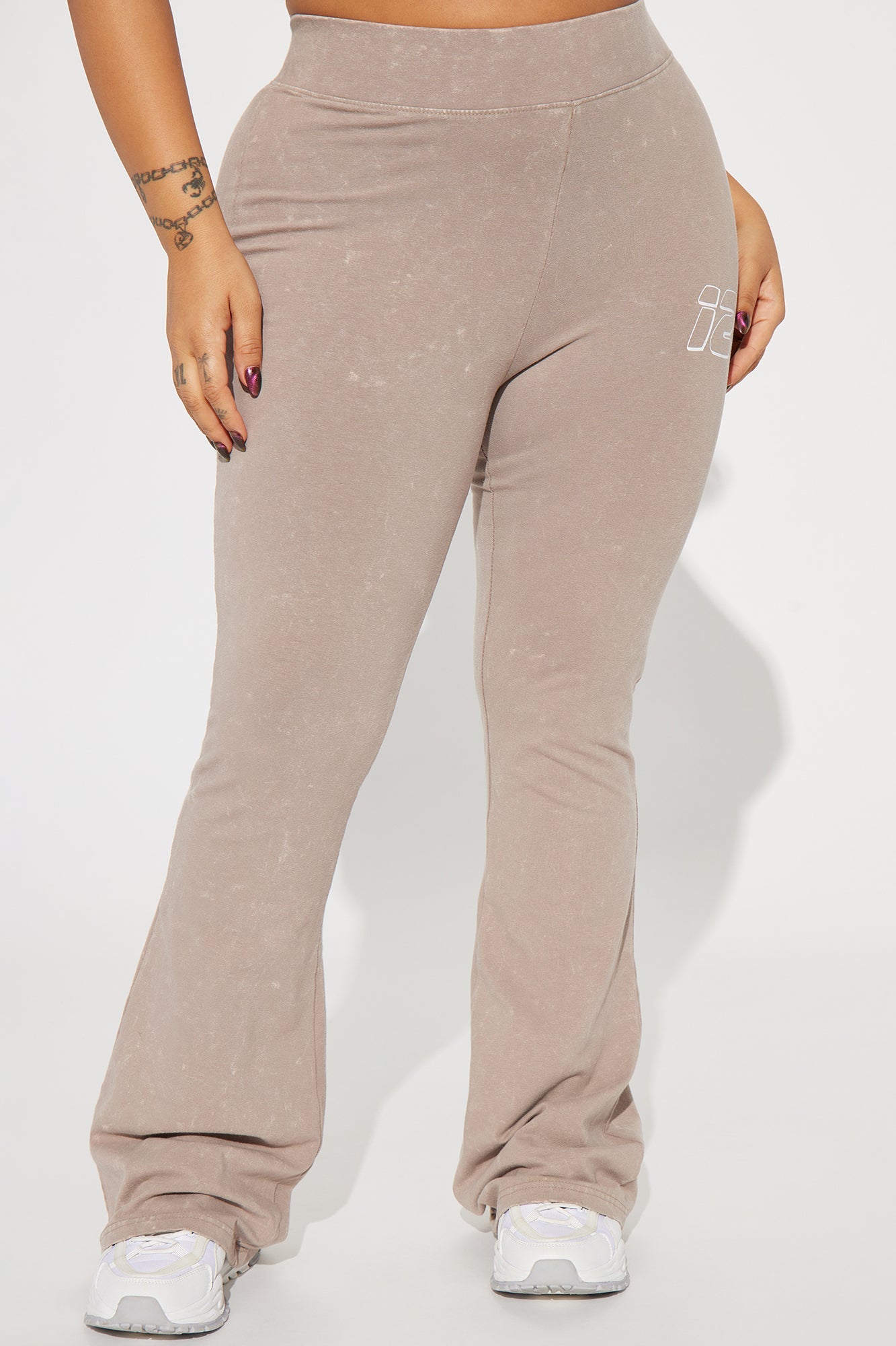 Stay Sporty Washed Wide Leg Pant - Taupe/combo - HCWP 