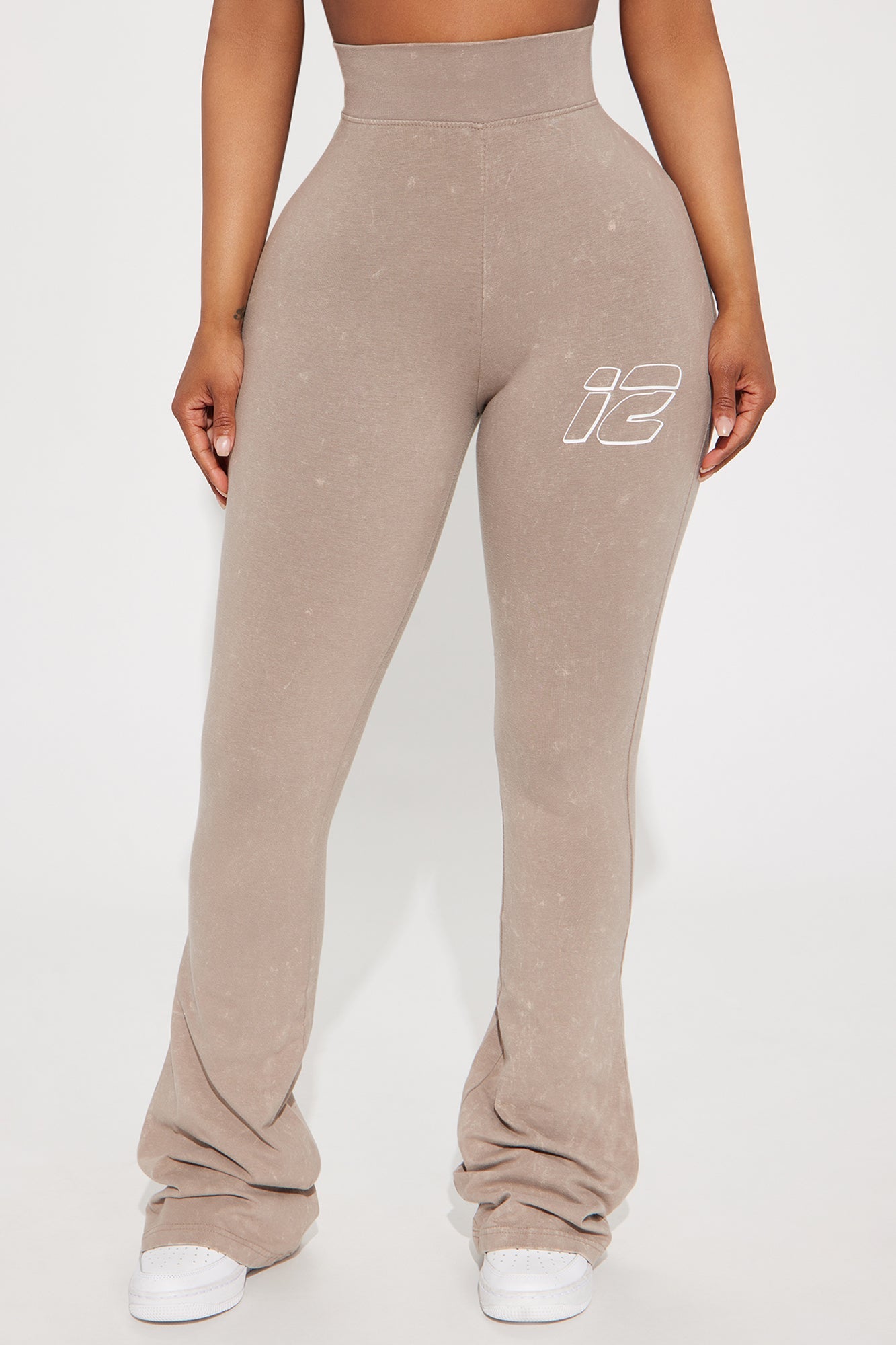 Stay Sporty Washed Wide Leg Pant - Taupe/combo - HCWP 