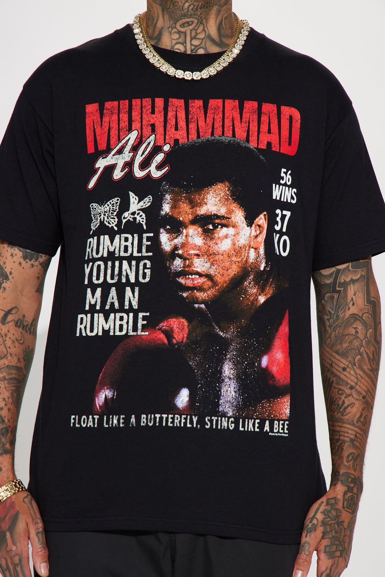 Muhammad Ali Rumble Short Sleeve Tee - Black - HCWP 