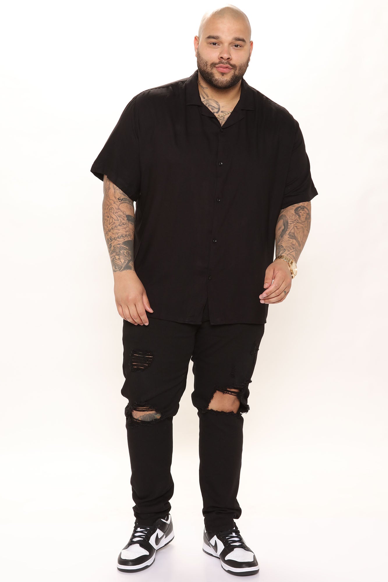 Dawson Short Sleeve Woven Top - Black - HCWP 