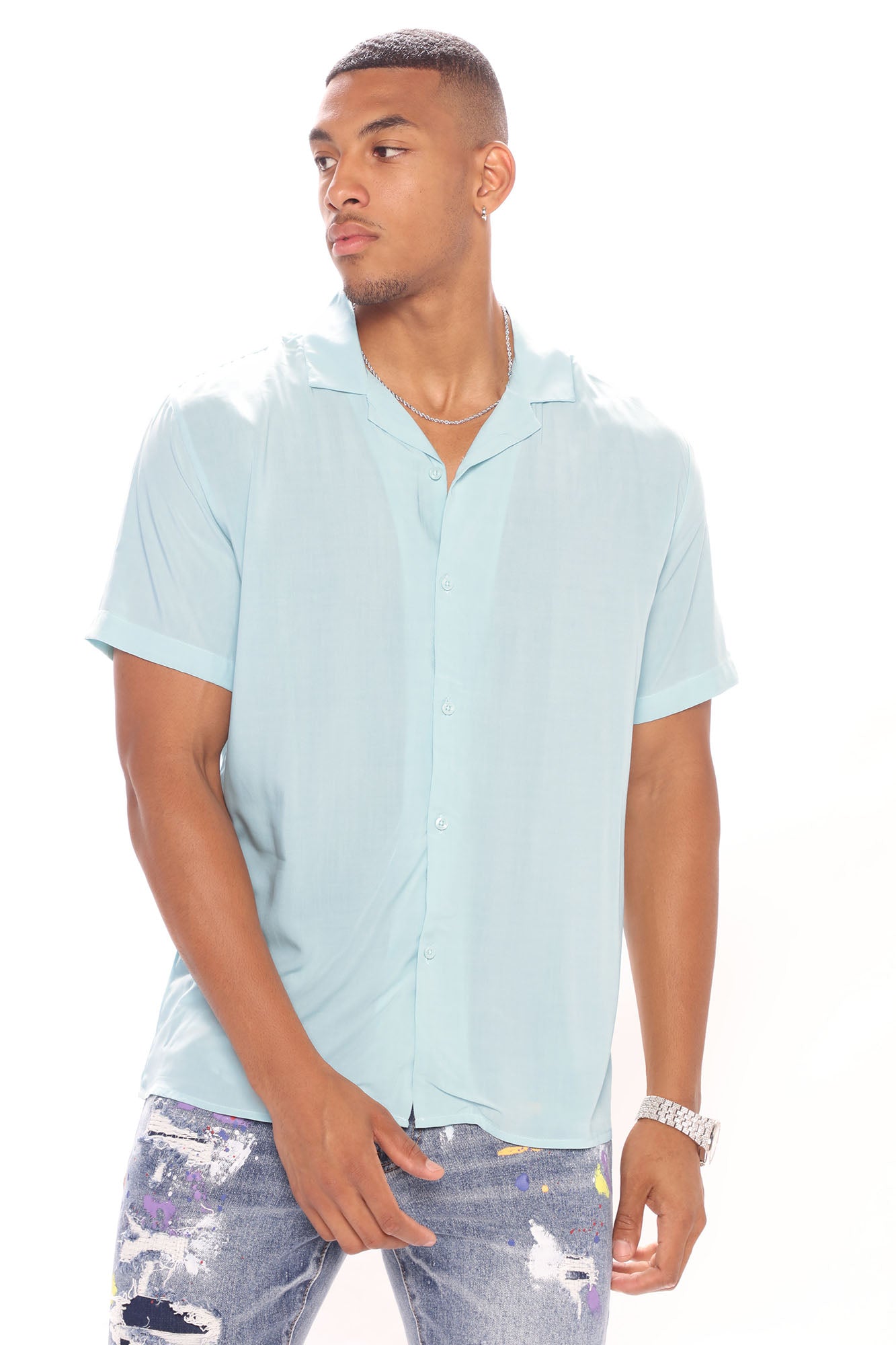 Dawson Short Sleeve Woven Top - Black - HCWP 