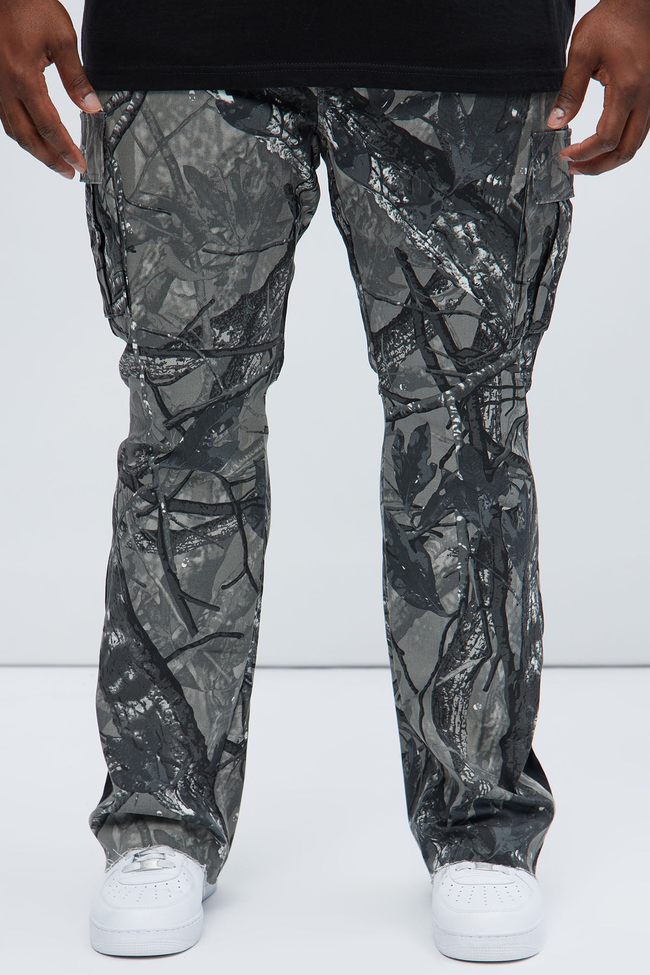 All Over Print Stacked Twill Flare Pant - Grey/combo - HCWP 