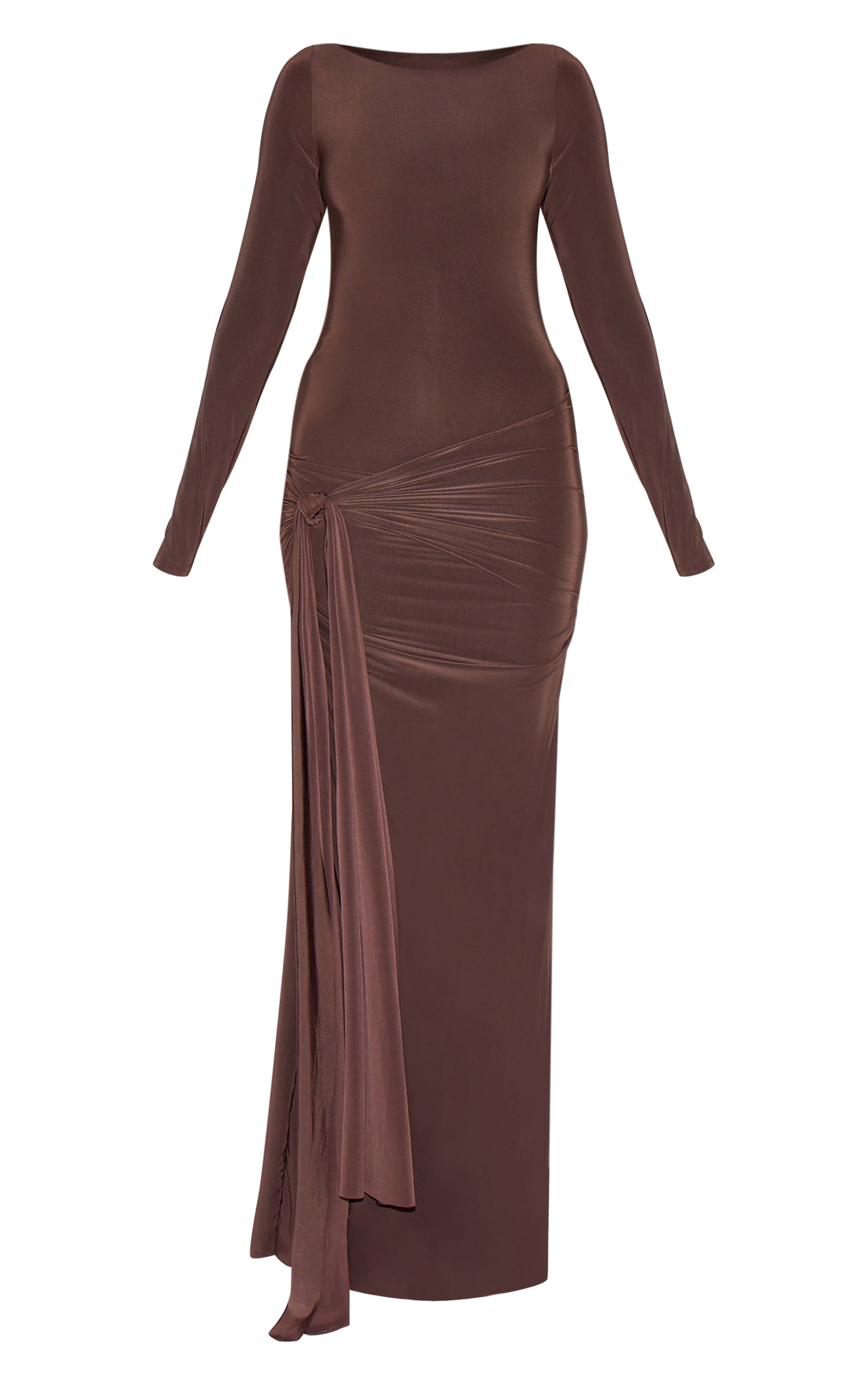 https://cdn-img.prettylittlething.com/0/7/0/d/070dfda4398f706add9ea0153391de76919ba5ad_CNM9070_5_chocolate_double_layer_slinkyy_drop_waist_knot_detail_maxi_dress.jpg