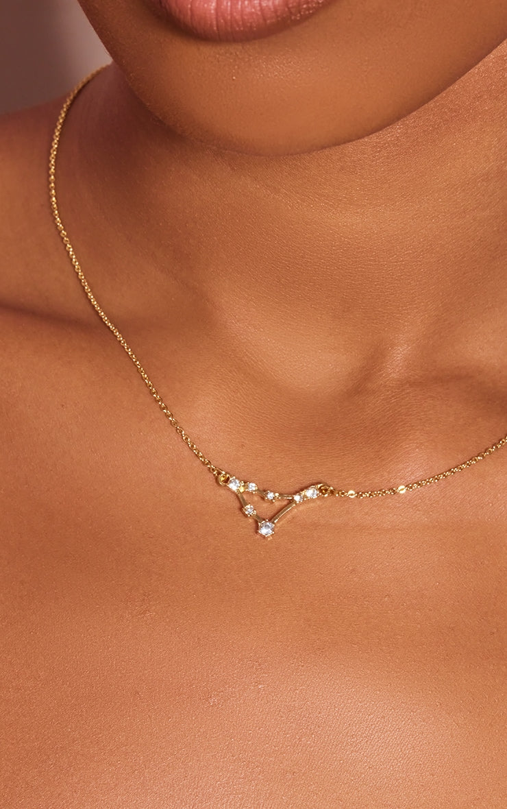 Gold Plated Libra Celestial Necklace