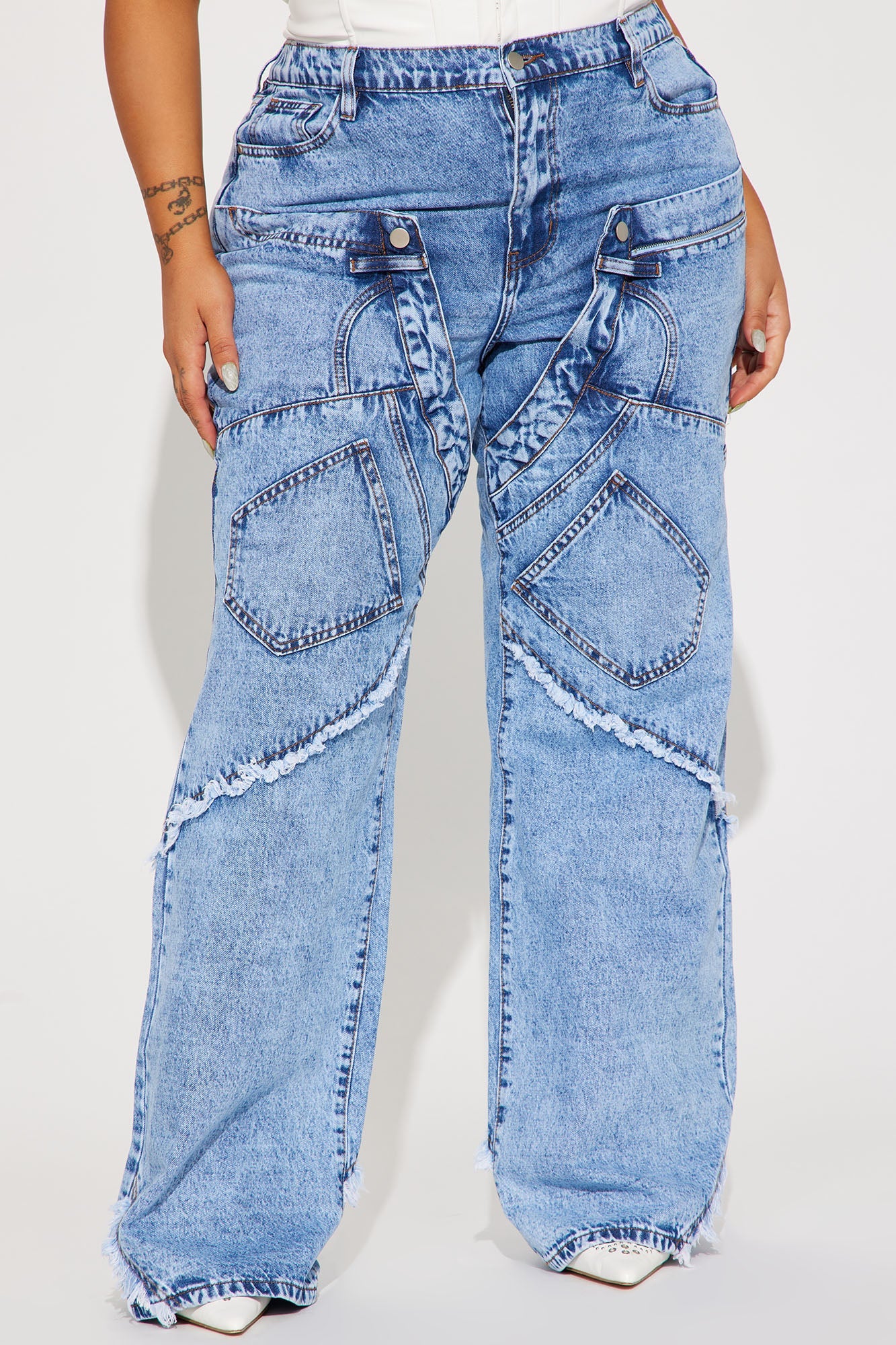 Taking A Chance Easy Waist Wide Leg Jeans - Light Wash - HCWP 