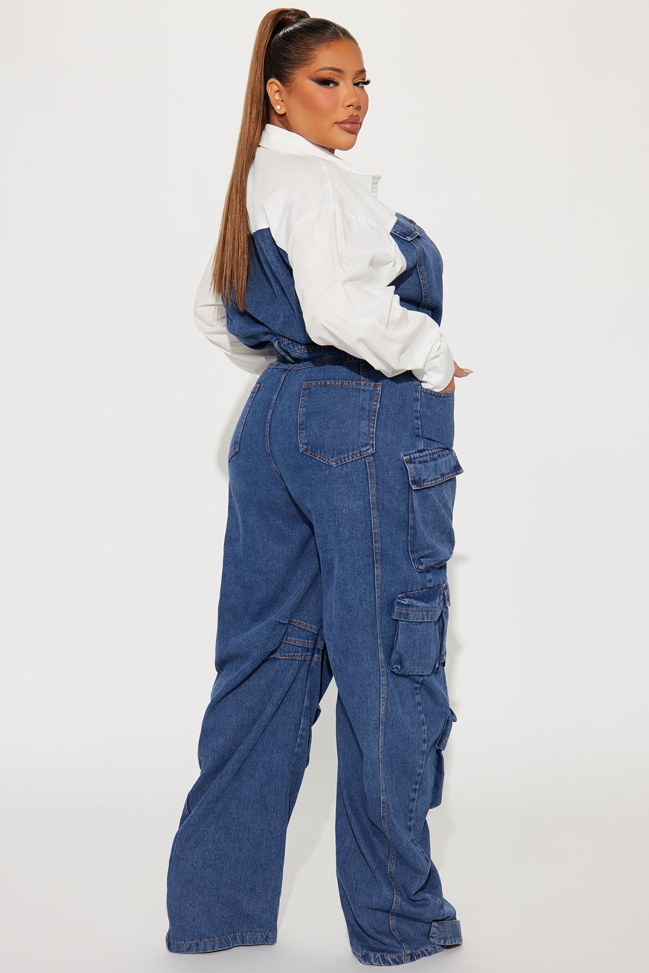 If You Want To Denim Jumpsuit - Medium Wash - HCWP 
