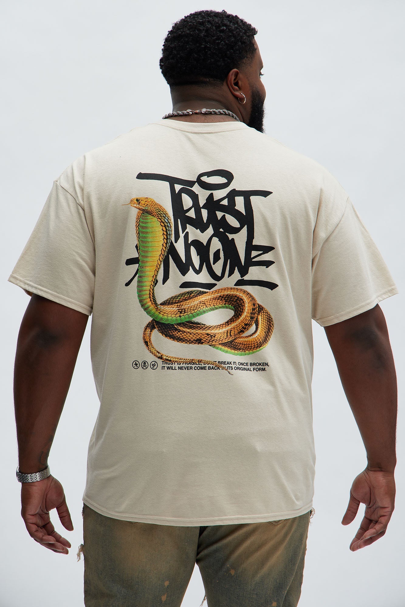 Beware Of Snakes Short Sleeve Tee - Tan - HCWP 
