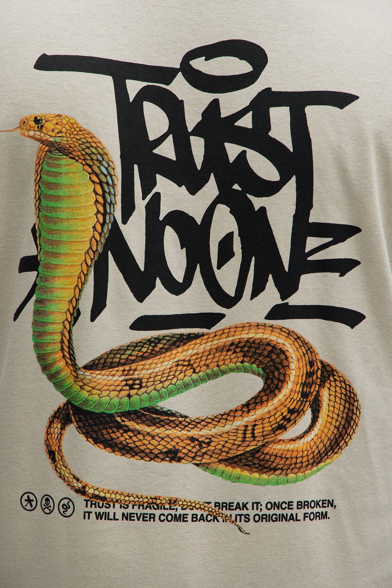 Beware Of Snakes Short Sleeve Tee - Tan - HCWP 