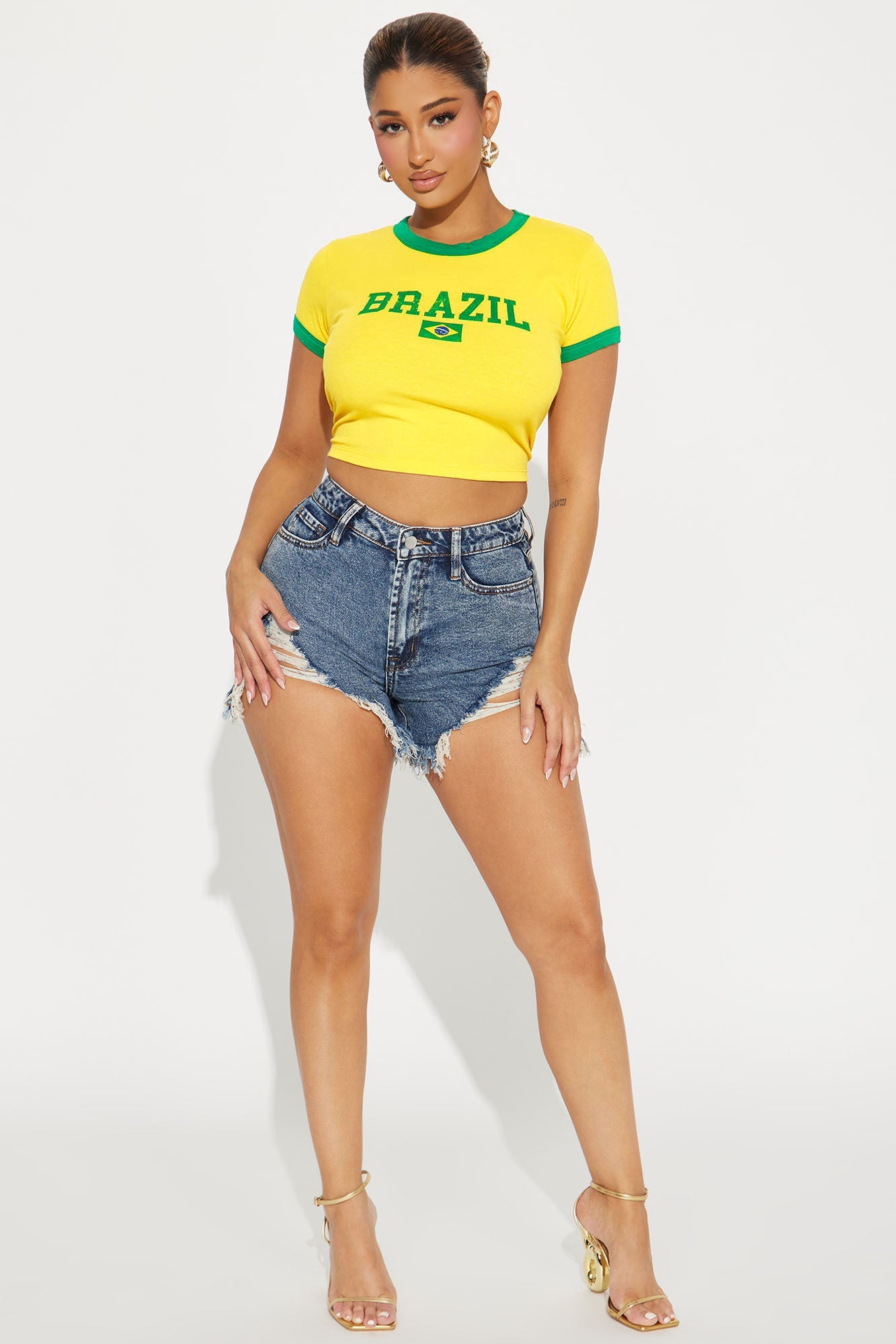 Brazil Ringer Tee - Yellow - HCWP 