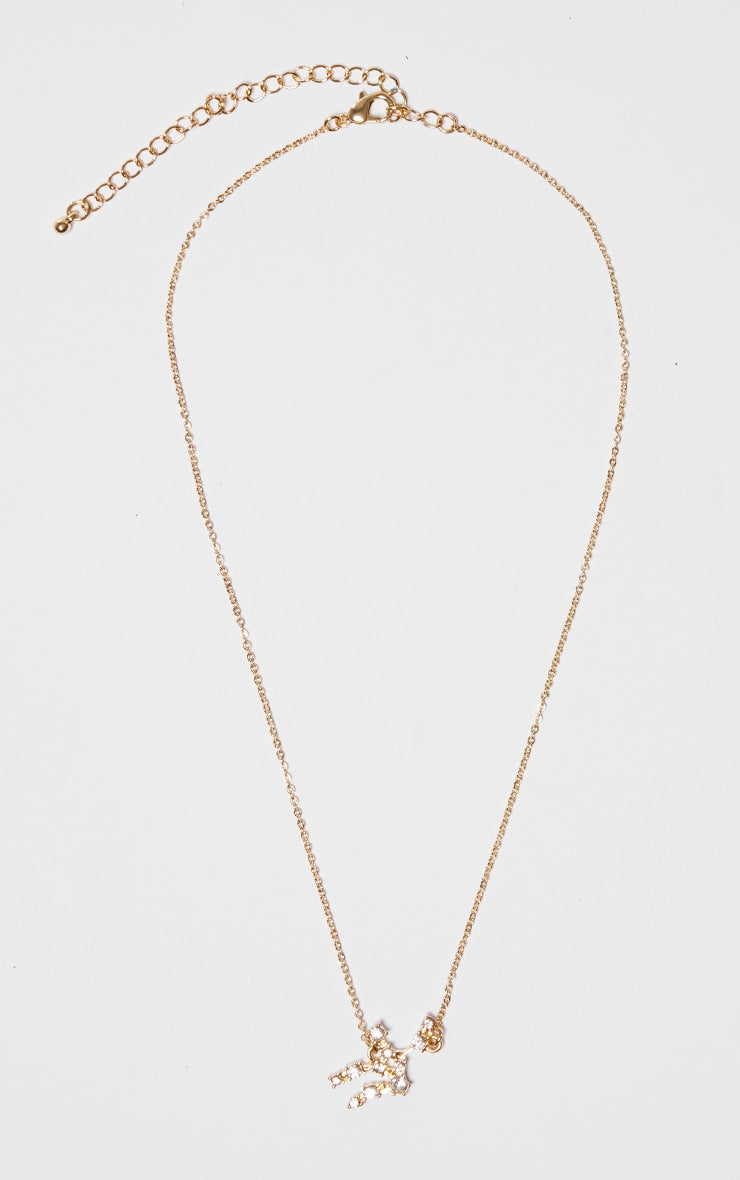 Gold Plated Aquarius Celestial Necklace