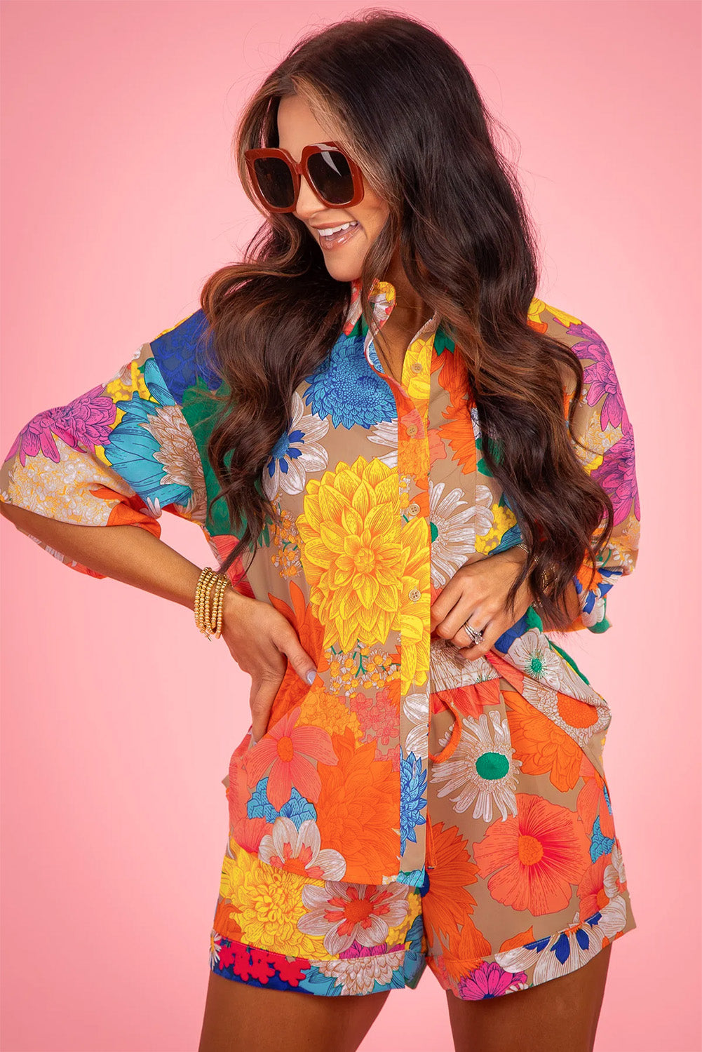 Orange Floral Printed Set - HCWP 