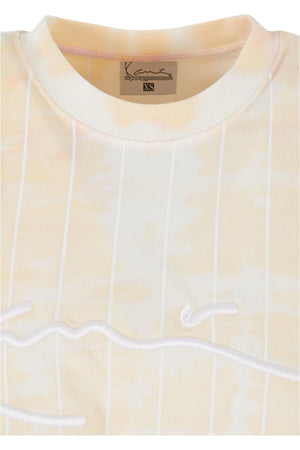 KARL KANI Damen KW222-030-1 KK Signature Tie Dye Pinstripe Crop Tee - HCWP 