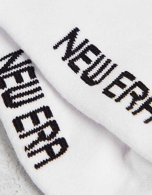 New Era flag logo 3 pack socks in white