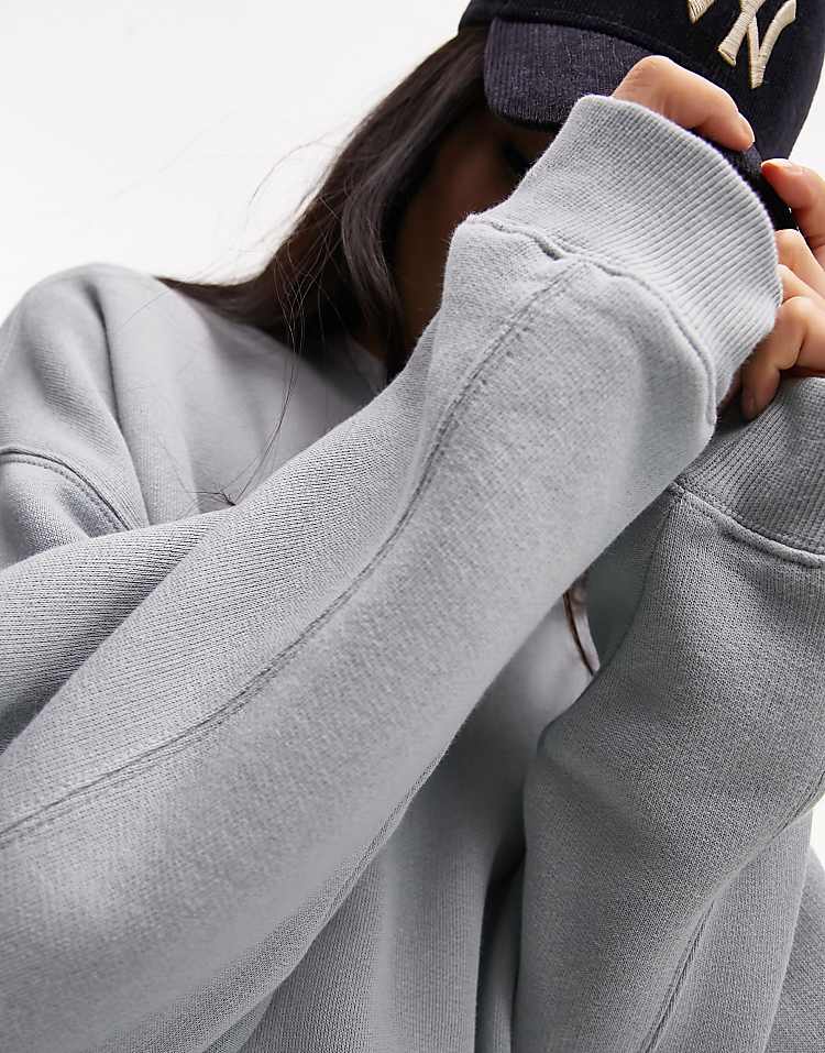 Topshop premium seam detail sweat in burgundy - HCWP 
