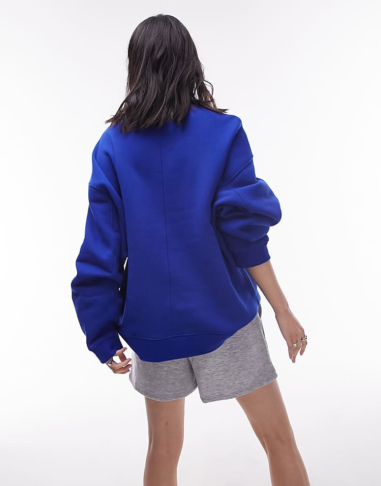Topshop premium seam detail sweat in burgundy - HCWP 