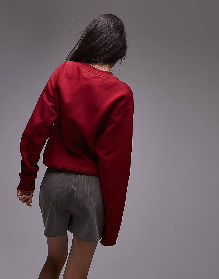 Topshop slim sweat in burgundy
