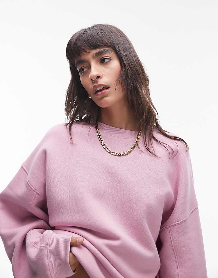 Topshop premium seam detail sweat in burgundy - HCWP 