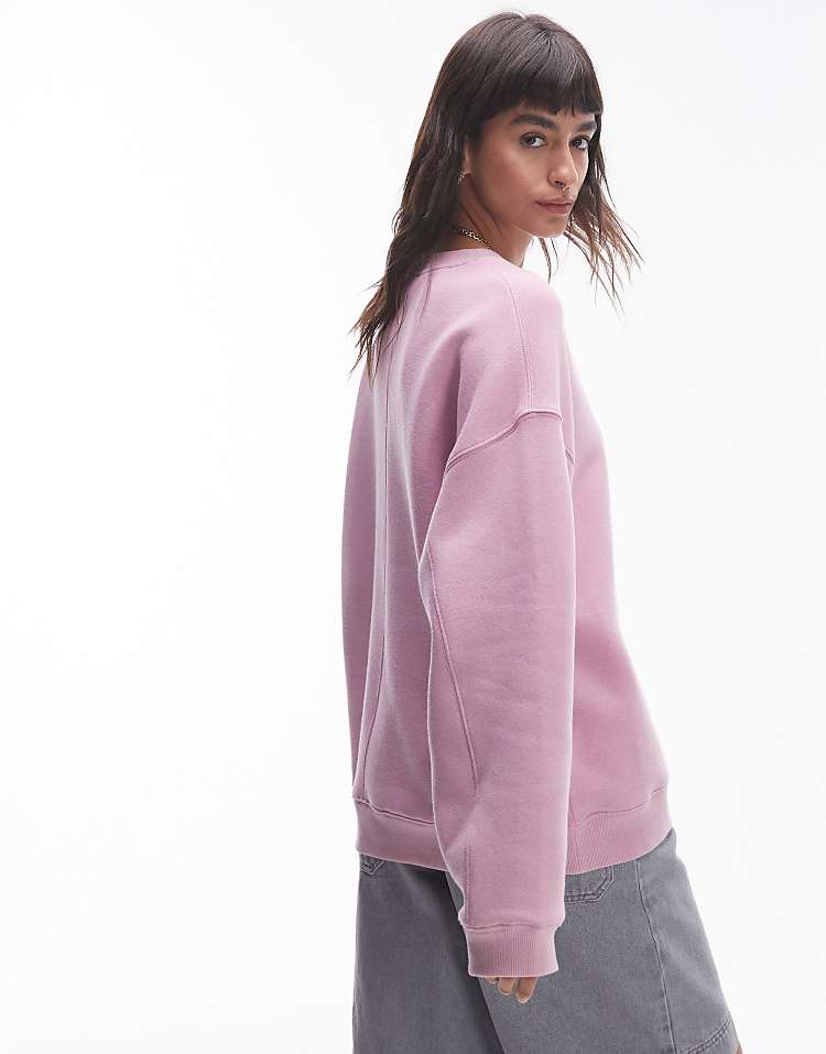 Topshop premium seam detail sweat in burgundy - HCWP 