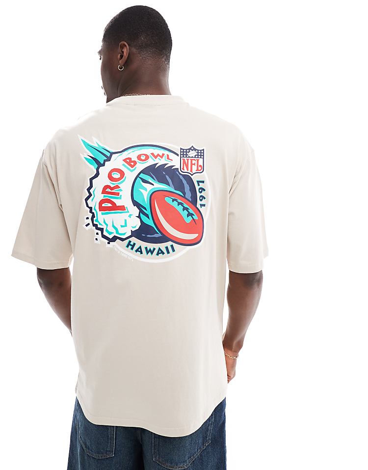 New Era NFL pro bowl graphic t-shirt in off white