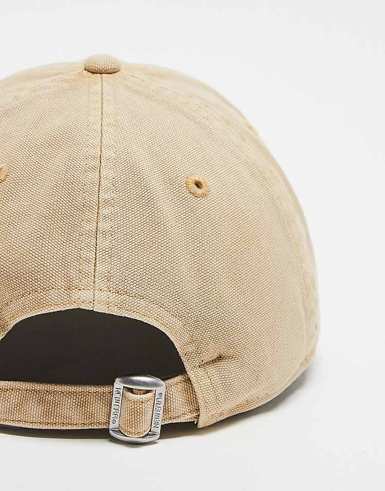 New Era patch washed canvas 9twenty cap in tan