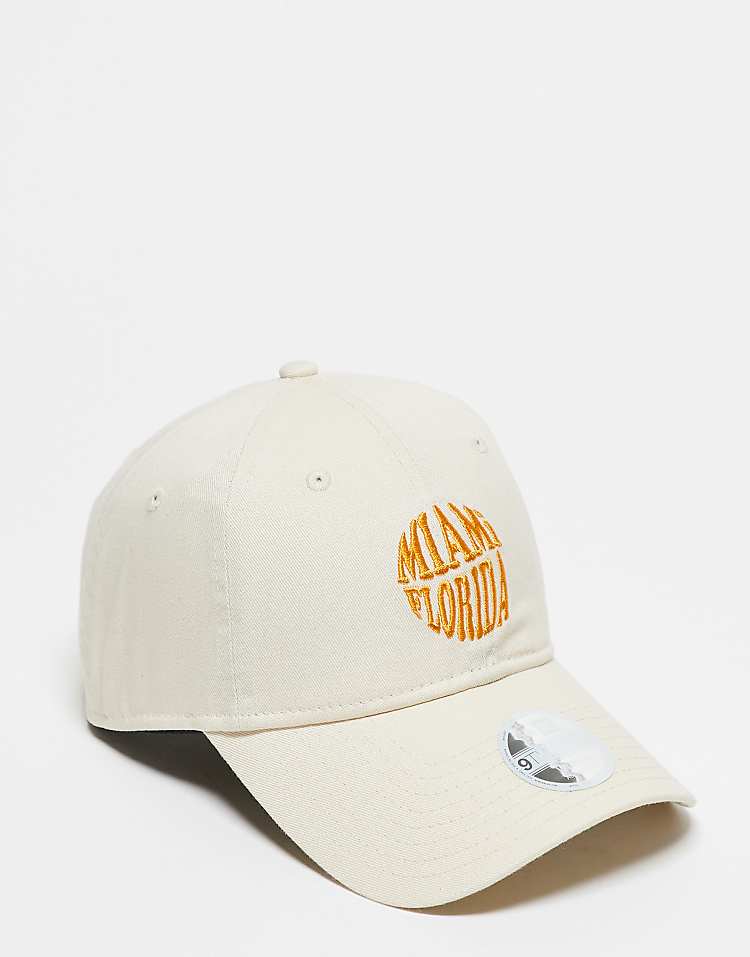 New Era 9twenty Miami logo cap in beige